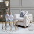 Libra Helix Chester Club Chair Ivory Velvet